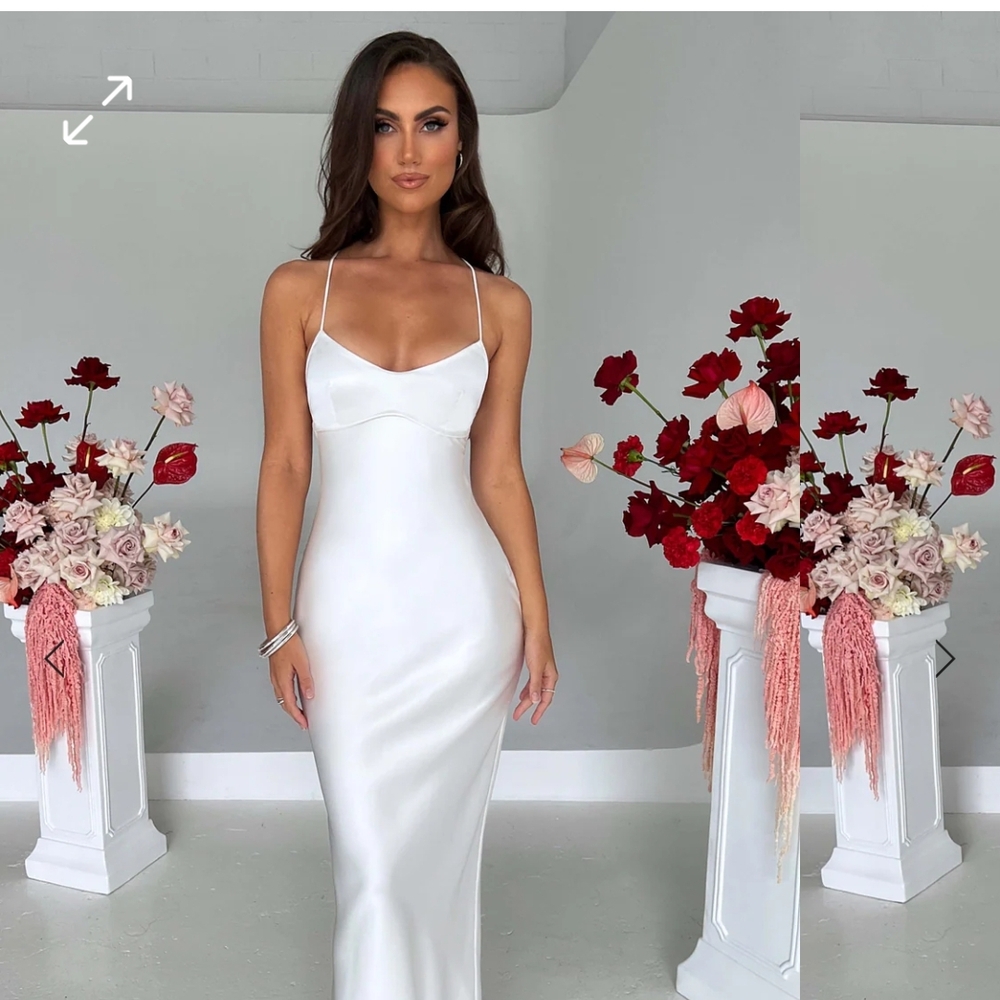 Babyboo Elegant White Satin Dress